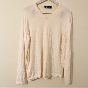BERNINI Sweater Merino Wool V-Neck Pullover